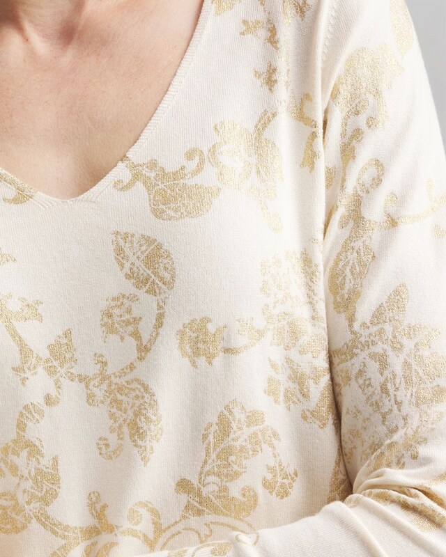 Foiled V-Neck Pullover Sweater - image 4